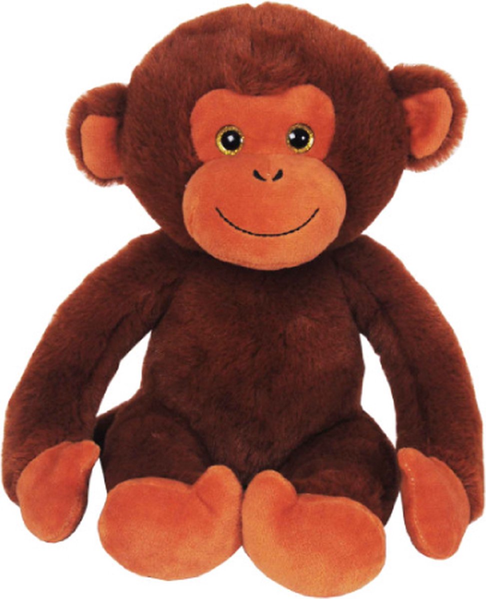 Aap (Bruin) Pluche Knuffel 35 cm {Speelgoed Dieren Knuffeldier Knuffelbeest voor kinderen jongens meisjes | Monkey Animal Plush Toy | Dierentuin Jungle Afrika}